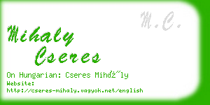 mihaly cseres business card